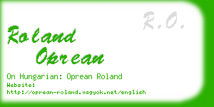 roland oprean business card